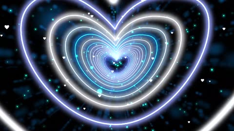 263. Love Heart💙🤍 Neon Heart Heart Background