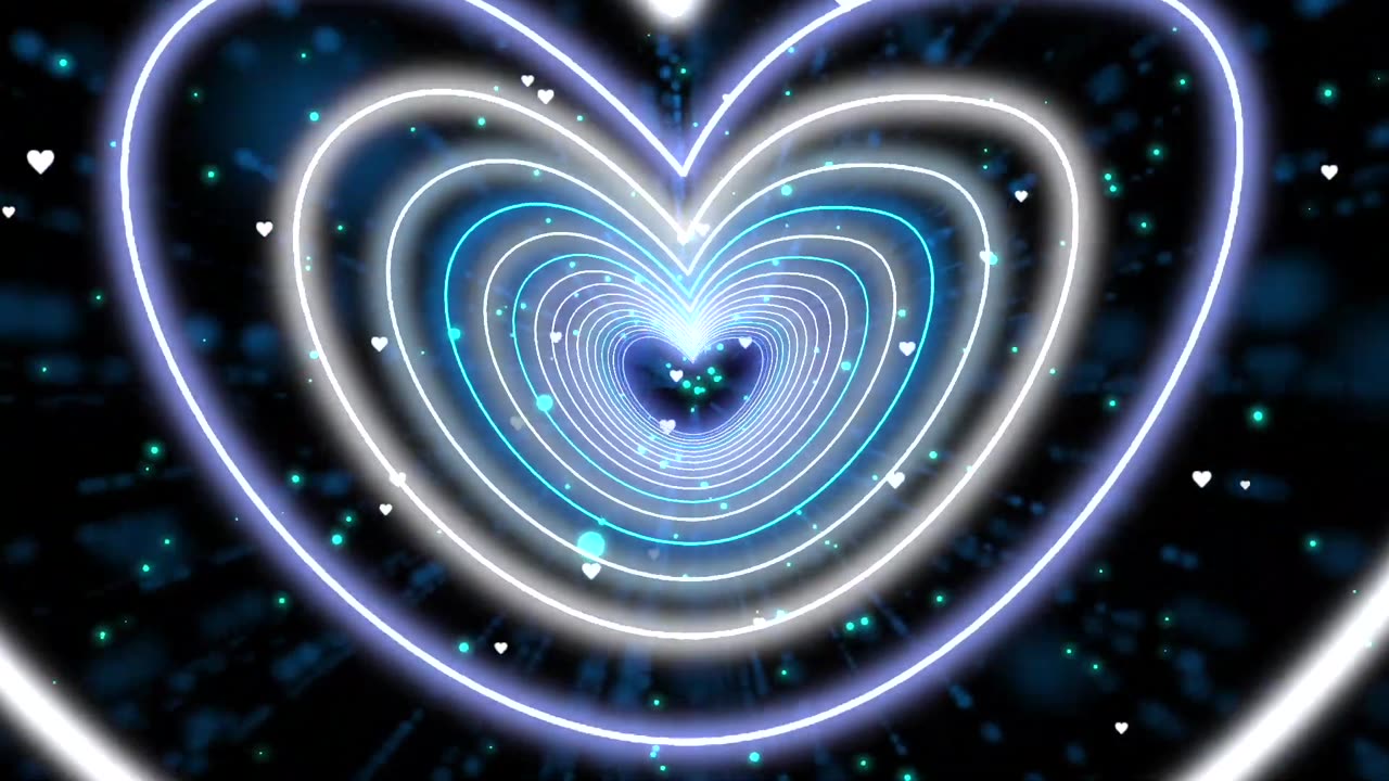 263. Love Heart💙🤍 Neon Heart Heart Background