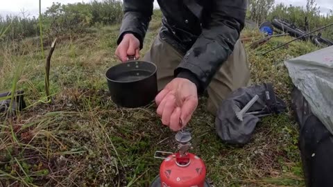 3 Days Solo Camping, Fishing, Hunting & Foraging Food in Arctic