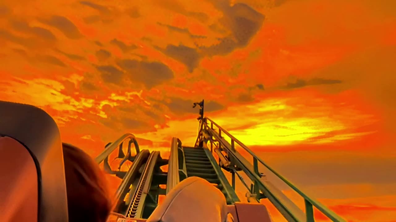 Remarkable view of sunset captured on top of a roller-coaster