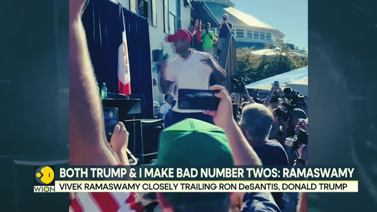 US. Video of president condidate vivek Ramaswamy performing OSCER winning song.