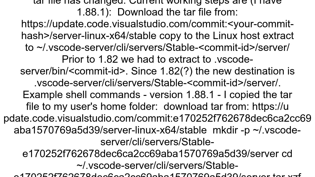How to install vscodeserver offline on a server for vscode version 1820