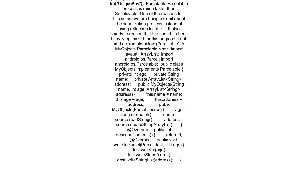 Android Difference between Parcelable and Serializable