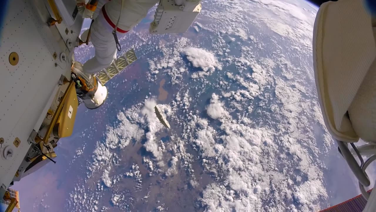 Astronauts accidentally lose a shield in space (GoPro 8K)