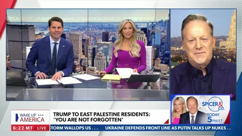 Sean Spicer praised President Trump for his visit to East Palestine