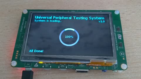 UPTS Splash Screen (blue theme) on STM32F746 and LvGL