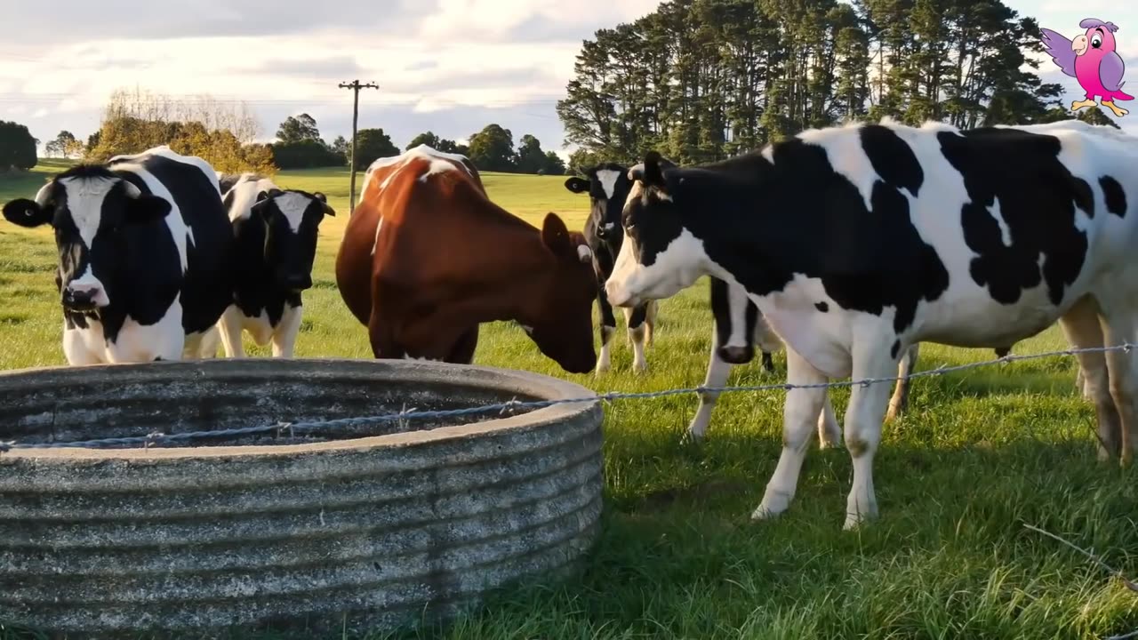 COW VIDEO 🐮🐄 COWS MOOING AND GRAZING IN A FIELD