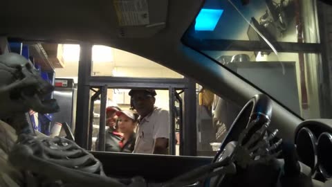 Drive Thru Skeleton Driver Prank