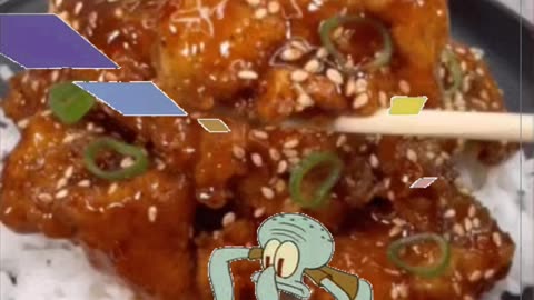 Squidward Is Playing With Tiles On Chinese Food 🍱