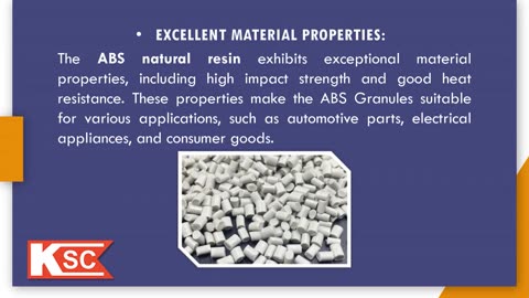 ADVANTAGES/CHARACTERISTICS OF ABS GRANULES FROM KAPOOR SALES