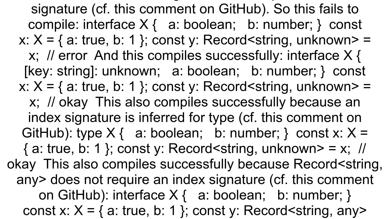Why can39t an interface be assigned to Recordltstring unknowngt