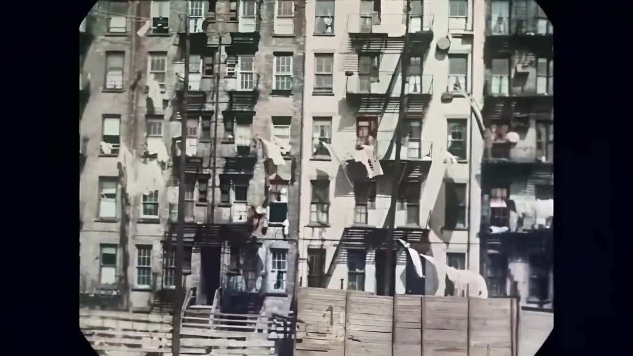 New York City 1927 in color, Street Life [60fps, Remastered] w_sound design added