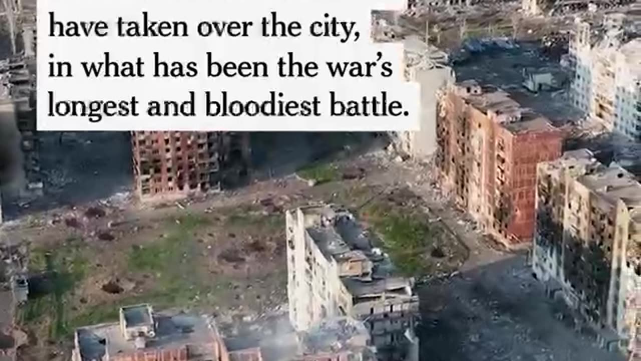 NYT shows an aerial view of destroyed Bakhmut