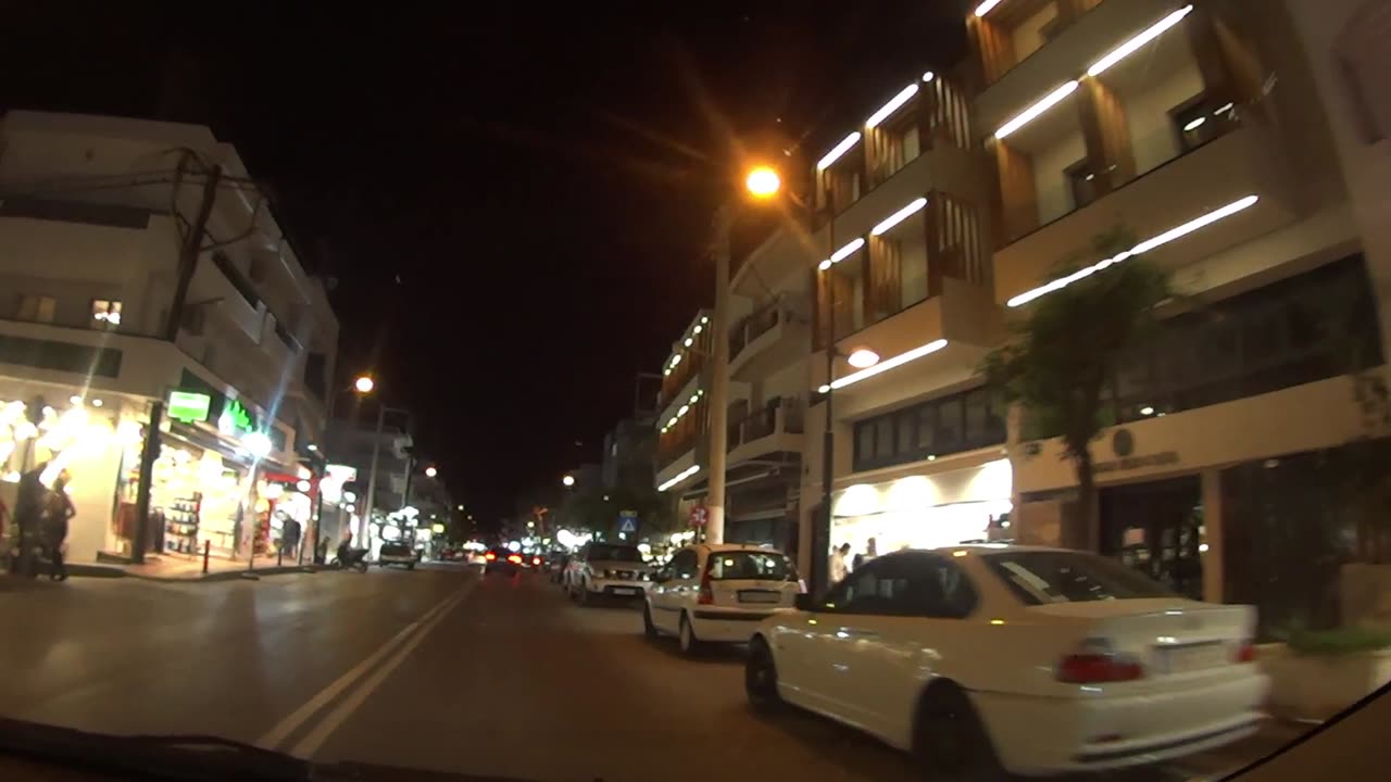 Driving in Hersonissos at night