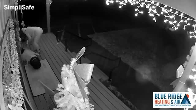 Clumsy thief caught on CCTV stealing inflatable snowman from porch