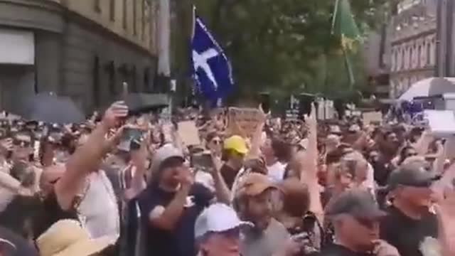 Trump Flag Spotted In Australian Protest Against J4b Mandates
