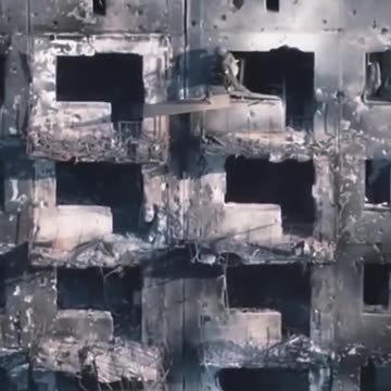 Russian Paratrooper Climbs a Makeshift Platform to Flank Attack a Ukrainian in the Next Room