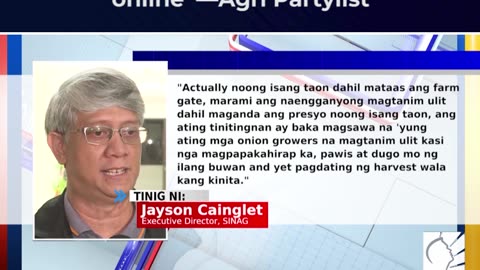 Ilang gov't officials, posibleng kasabwat sa 'smuggled sibuyas online' —Agri Partylist