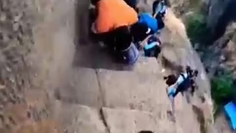 Trick to get down from the mountain. #kalavantindurgtrek #trekking