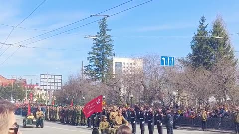 Russian military vehicle parade