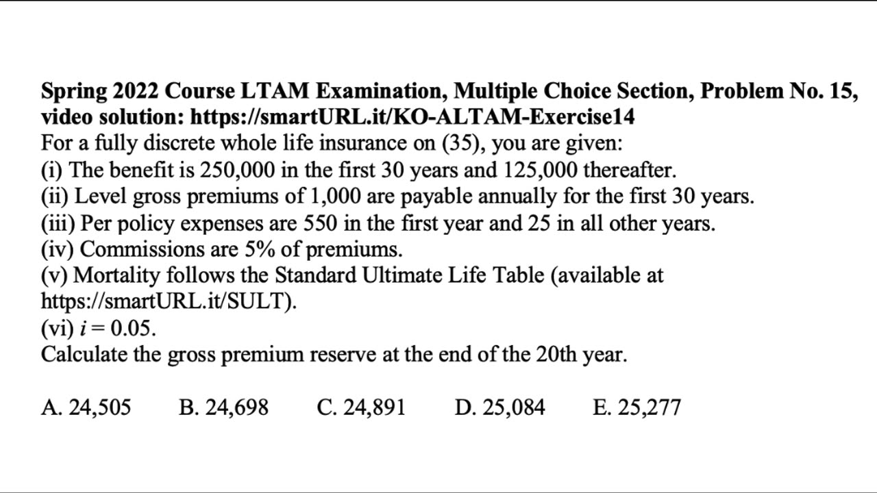 Exam ALTAM exercise for July 15, 2022