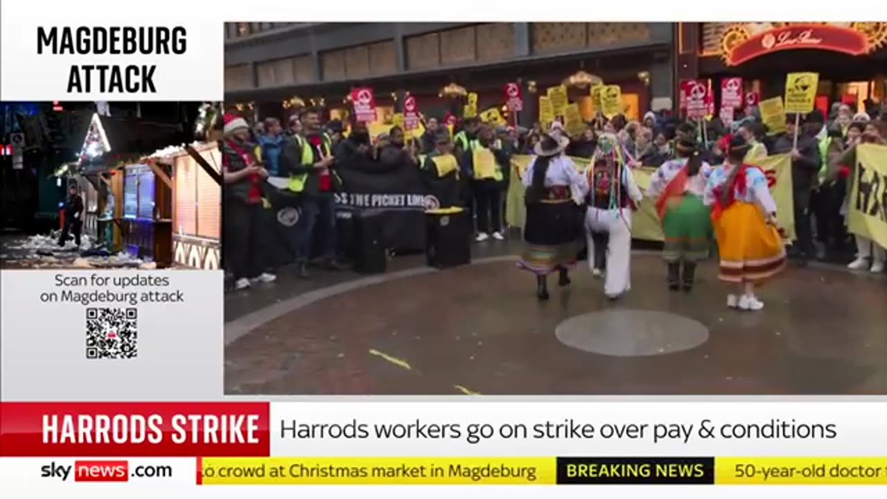 Harrods workers go on strike over pay and working conditions