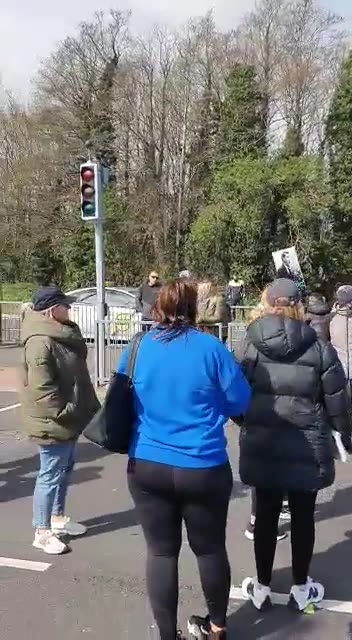 Roads blocked around Dublin airport again today as the Irish protested against undocumented...
