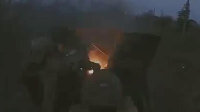 Moment Ukrainian Heavy Machine Gunners Fire At Russian Enemy