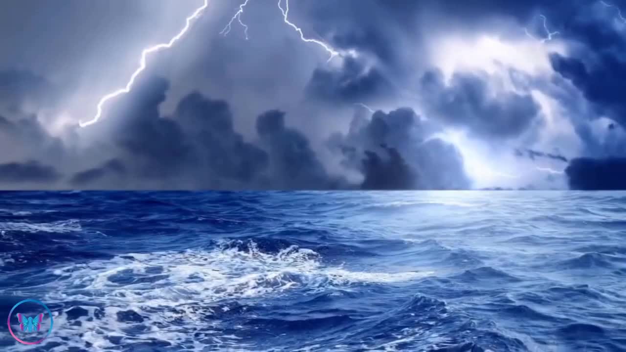 Relaxation Station - 3 Hours of Ocean Thunder and Rain Sound - Raindrops Background