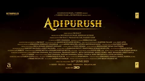 Adipurush (Official Trailer) Hindi - Prabhas - Saif Ali Khan - Kriti Sanon - Om Raut - Bhushan Kumar