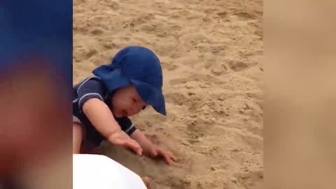 Try Not To Laugh : Funny Moments of Babies on the Beach | Funny Videos