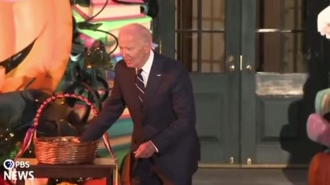 Girl Flees Biden In FUNNY Halloween Clip