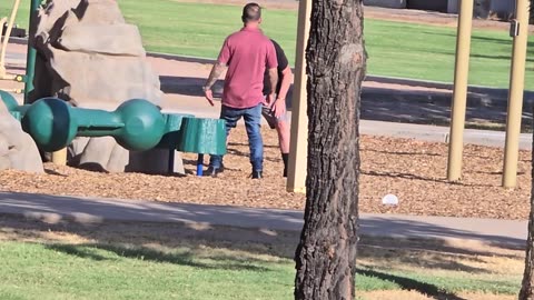 Ballsy Business Transaction In Public Park