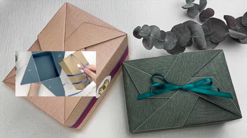 DIY Gift Wrapping - Gift Box Wrapping With Double Ribbon Bow Tutorial