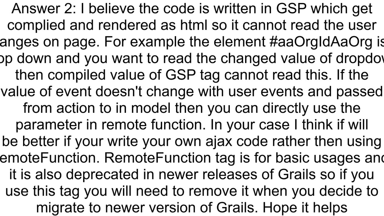 How can I pass JavaScript variable to Grails controller using remoteFunction