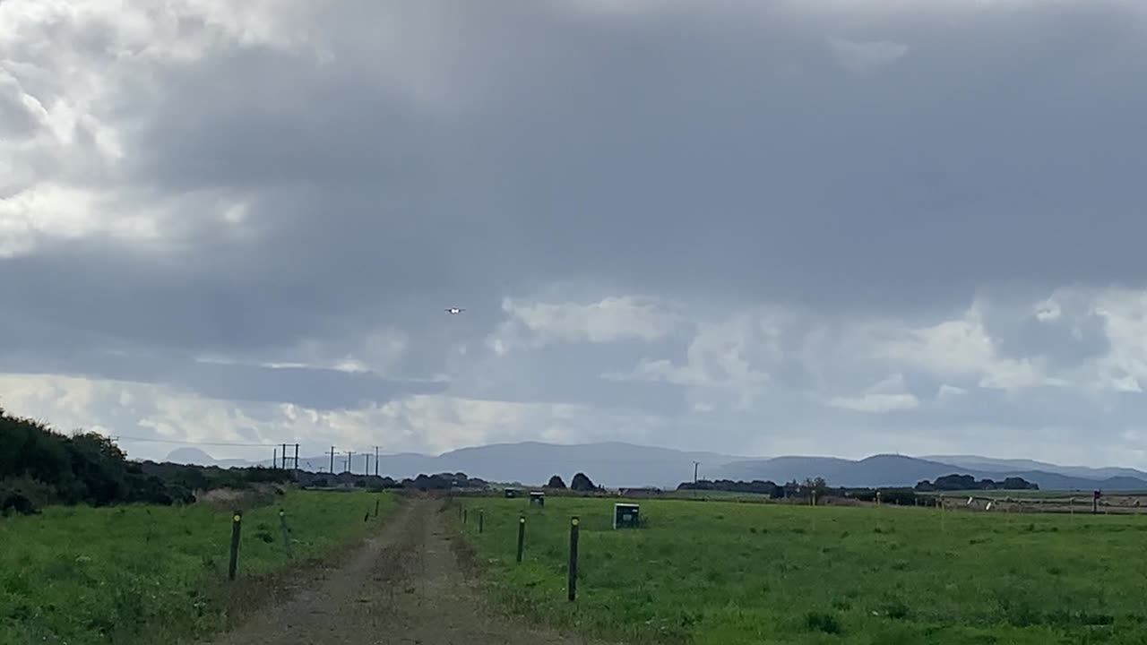 British Airways plane lands at Inverness Airport, Dalcross