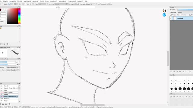 Drawing Easy Head Sketch for Beginners (FireAlpaca)