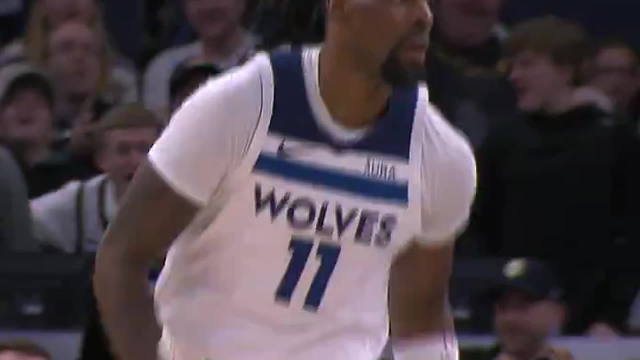 NBA - Naz Reid elevates on the fastbreak and finishes with a one-handed jam! Timberwolves-Rockets