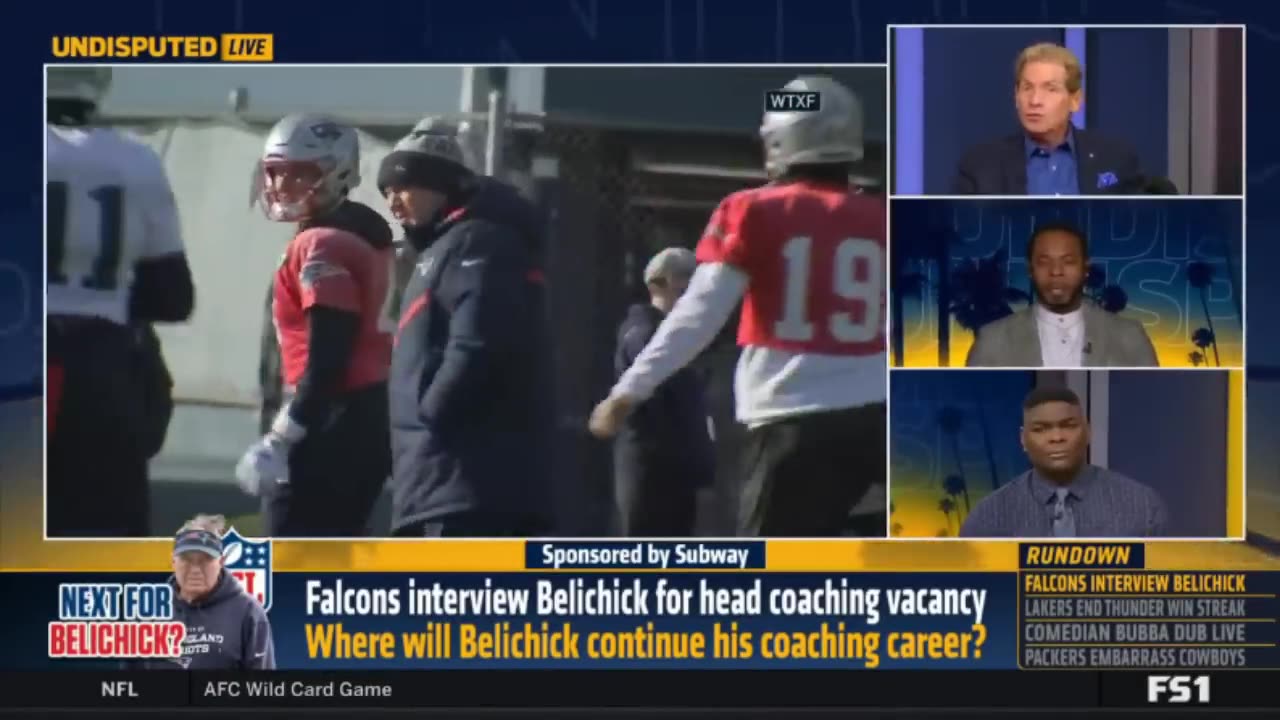 UNDISPUTED | Bill Belichick interviewed by Falcons. Could Cowboys be next? - Skip Bayless debate