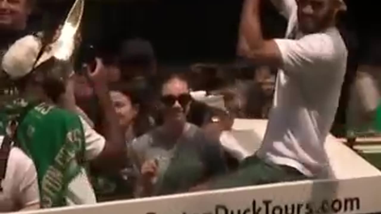 Boston Celtics celebrate championship with duck boat parade