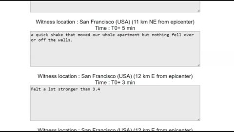 San Andreas Fault, Earthquake Shakes San Francisco, Magnitude 3.4