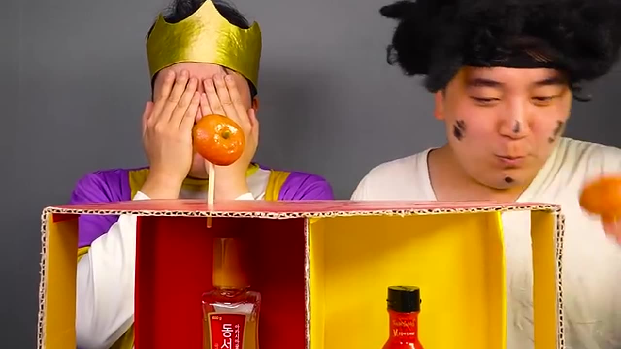 Spicy Sauce vs Honey sauce Emoji food Challenge | Sweet Rice Donuts Mukbang Funny Video #shorts