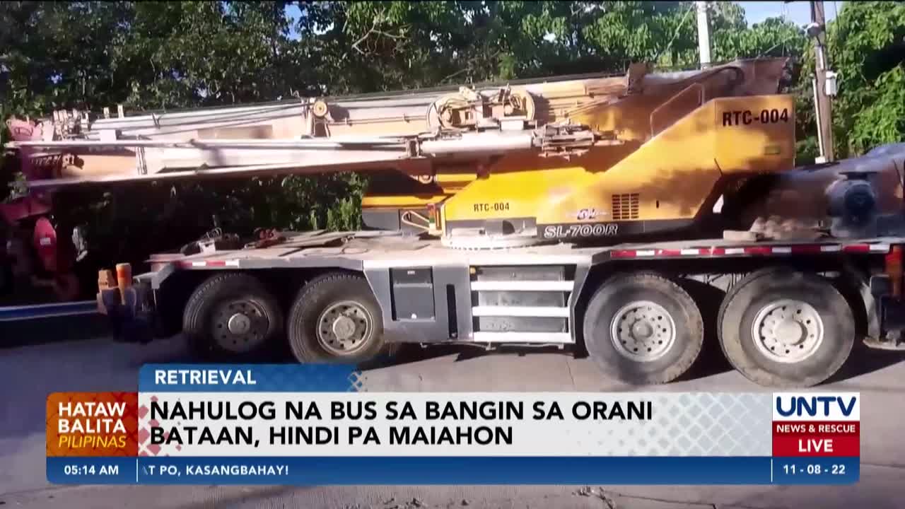 Nahulog na bus sa bangin sa Orani, Bataan, hindi pa maiahon