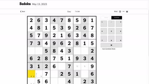 Sudoku 2023-05-13 easy