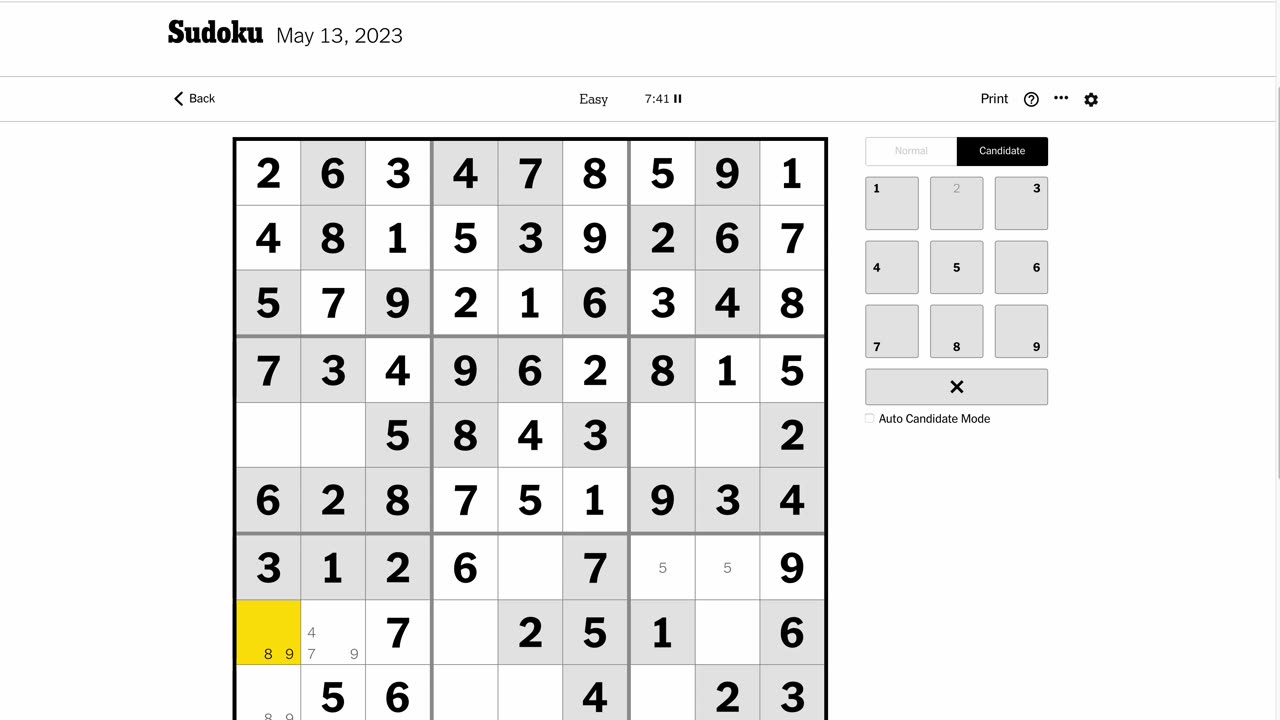 Sudoku 2023-05-13 easy