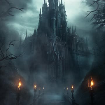 Haunted Castle | Medieval Castle | Gothic Art | Creepy | Eerie | Misty | AI Art #gothic #oldcastle