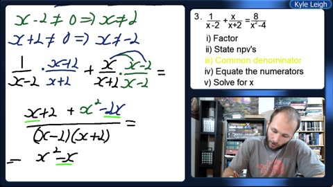 Solving the rational equation 21/x + 4 = x