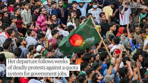 Bangladesh_ protesters celebrate after PM's resignation