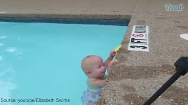 16 Months toddler,fearless in water and swims like a professional