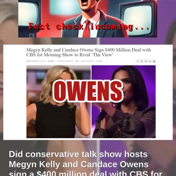 Fact Check: Megyn Kelly, Candace Owens Did NOT Sign $400 Million CBS Deal For Show To Rival The View